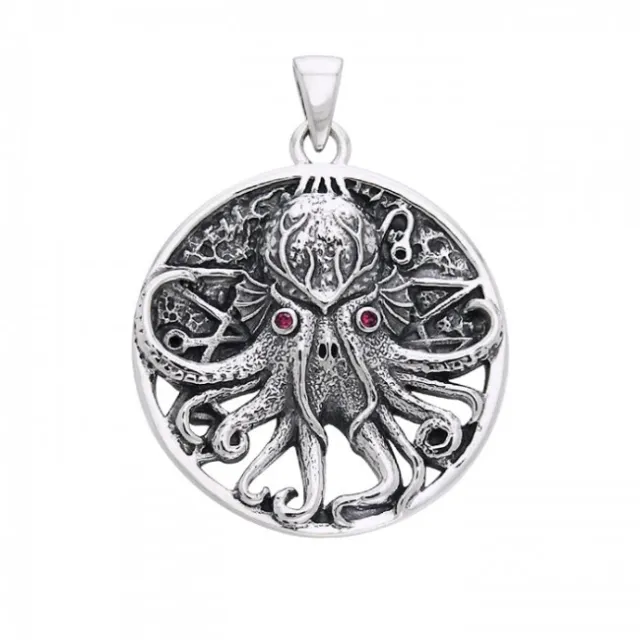 Oberon Zell Great Cthulhu .925 Pendentif Argent Massif Par Peter Stone Jewelry