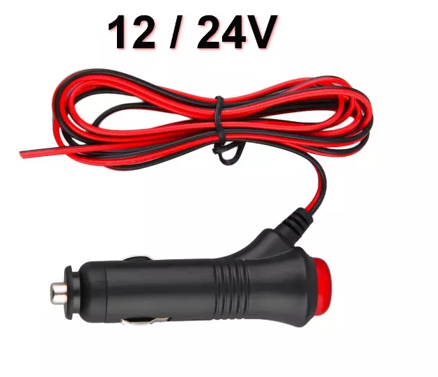 Prise Allume Cigare 12-24 Volts 5 A Interrupteur Cable 1.5 M Pour Voiture Camion