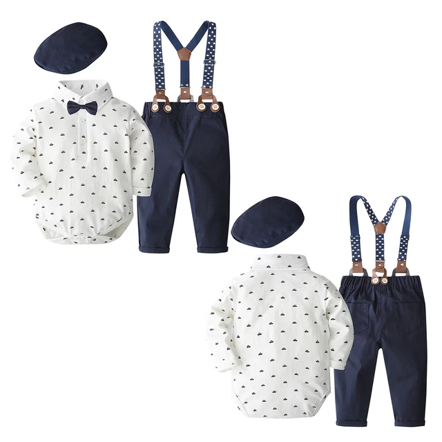 Camicia a quadretti bambini bambini ragazzi gentleman romper babbotto tuta camicia formale
