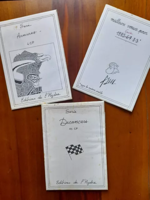 FANZINE BD : Lot de 3 lots de CARTES POSTALES des EDITIONS DE L'HYDRE. N&B.