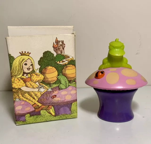 Vtg Avon Her Prettiness Magic Mushroom Frog Ladybug Toadstool Cream Sachet + Box