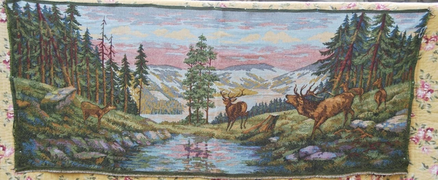 Kit De Tapisserie Cerfs En Hiver 40x50cm - Toile Penelope Et Motif Peint à Main - Neuf