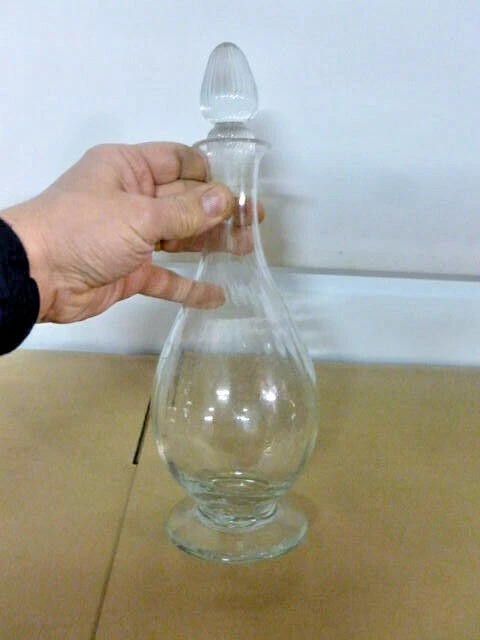 Jolie Carafe Ancienne En Verre Souffle N°1