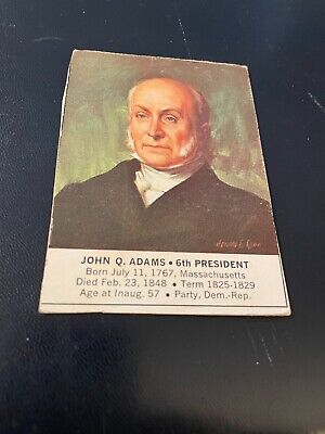 1964 General Mills U.S. Presidential Portrait Card - John Quincy Adams - EX