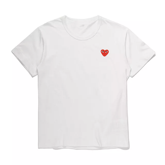 Streetwear Comme Tee des Garcons Play Embroidered Red Heart T-shirt