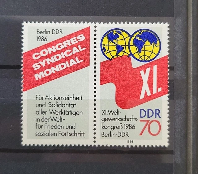 DDR 1986 Mi 3049 Gewerkschaft Zusammendrucke