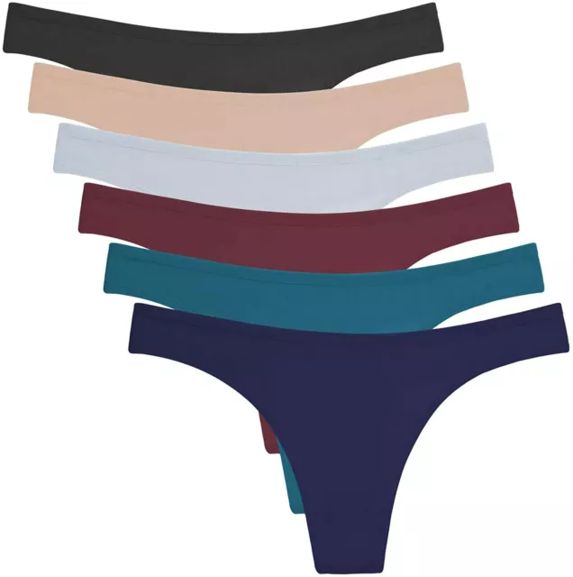 ANZERMIX Women's Breathable Cotton Thong Panties Pack of 6