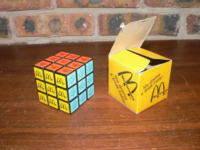 Vintage McDonalds Rubik's Cube Brain Teaser Puzzle, VG Condition, Original Box