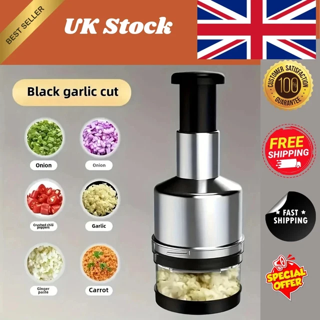 MANUAL HAND PRESS Garlic Onion Chopper Vegetable Food Chopper Processor ...