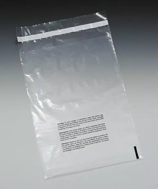 1000 9x12 Suffocation Warning Self Seal Clear Poly Bags 1.5MIL 9" x 12"