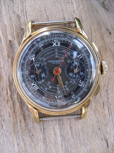 Chronographe ancien - Landeron 48 - diamètre 38 hors remontoir - superbe état