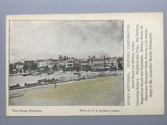 The Hard Portsea c.1905 Portsmouth & Southsea advertising postcard