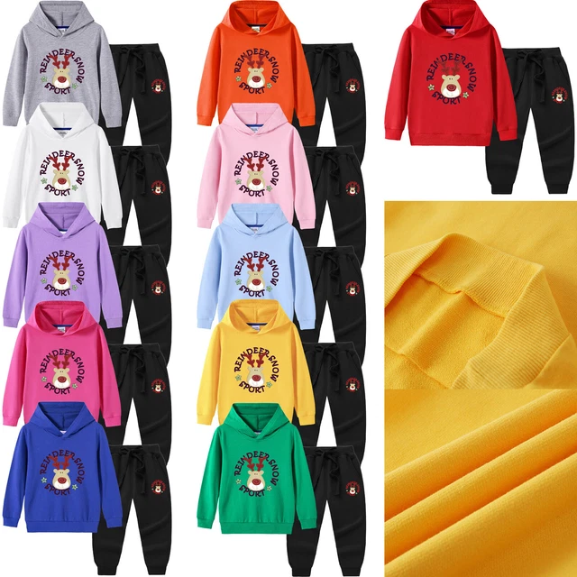 Kids Girls Boys Set 2Pcs Tracksuit Long Sleeve Outfit Cartoon Sweatshirt Sport