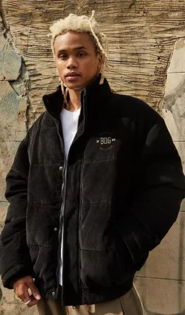 BDG URBAN OUTFITTERS Black Corduroy Puffer Jacket Mens UK M Heavy Oversized 40.00 PicClick UK