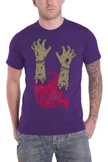 T-shirt Bring Me The Horizon logo fascia zombie nuova ufficiale uomo viola