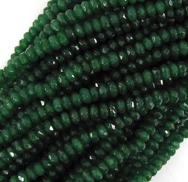 5X8Mm Faceted Green Jade Rondelle Abacus Loose Beads Strand 15"