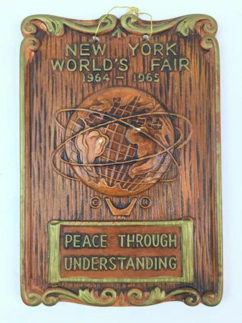 New York World's Fair 1964-1965 "PEACE THROUGH UNDERSTANDING" Wall Plaque