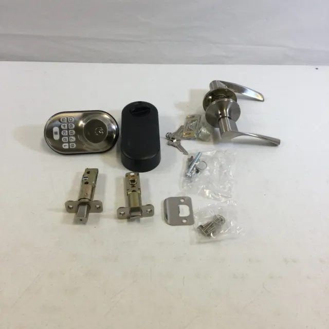 Veise Silver 2 Lever Handles Electronic Keyless Entry Deadbolt Door Lock