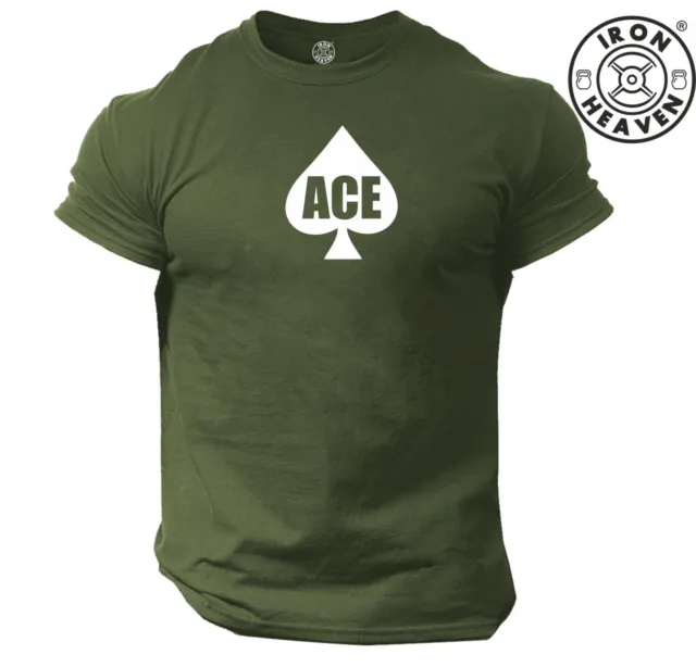 ACE T Shirt Gym Clothing Bodybuilding Training Workout Exercise Fitness MMA Top
