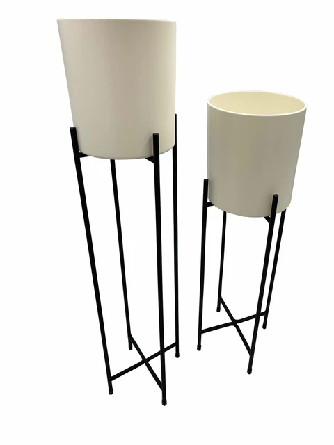 Vaso per Piante Con Eisenständer 2er-Set da Fiori Secchio Porta Fioriera