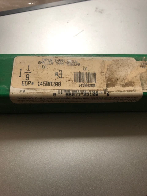 Drill Co Cutting Tools Taper Shank Drill 1450A208  1 1/8”