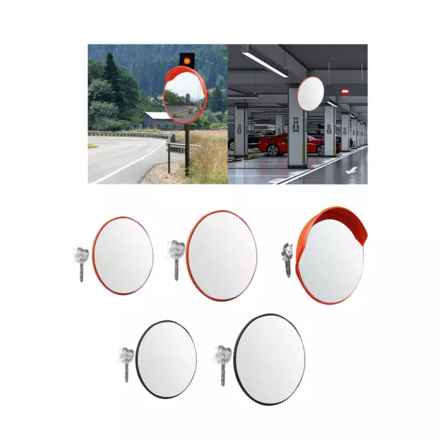 Miroir de sécurité extérieur convexe, grand angle réglable, miroir d'angle  rond pour coins de camion
