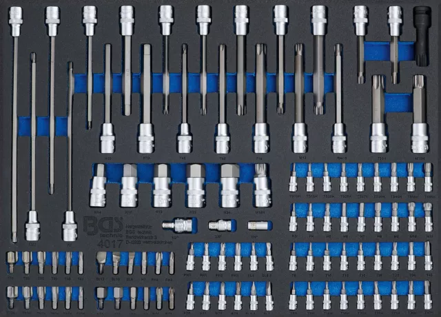 BGS technic Werkstattwageneinlage 3/3: Bits und Bit-Einsätze | 104-tlg.