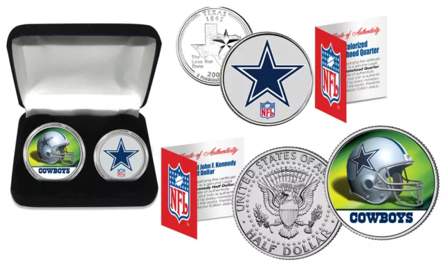 DALLAS COWBOYS Officially Licensed NFL 2-COIN U.S. SET w/ Deluxe Display Box