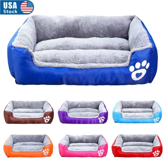 Pet Calming Bed Dog Cat Sleeping Kennel Puppy Super Soft Mat Pad Warm Nest US
