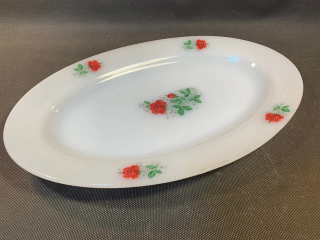 Plat De Cuisson Ancien Arcopal – Décor Fleuri – Années 70