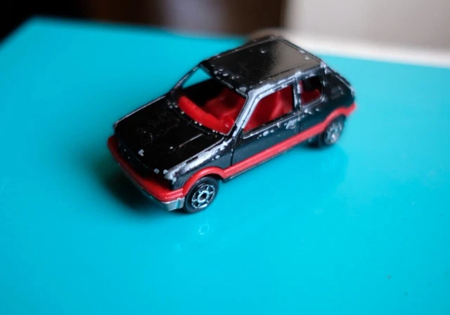 Majorette 1/55 Peugeot 205 GTI Noir - Modèle Ancien, Occasion, Joué, Pièces/restauration