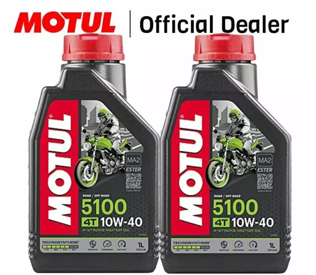 Olio Motore Moto Motul 5100 10W40 2 Litri Lt Tagliando Moto Scooter 4 Tempi