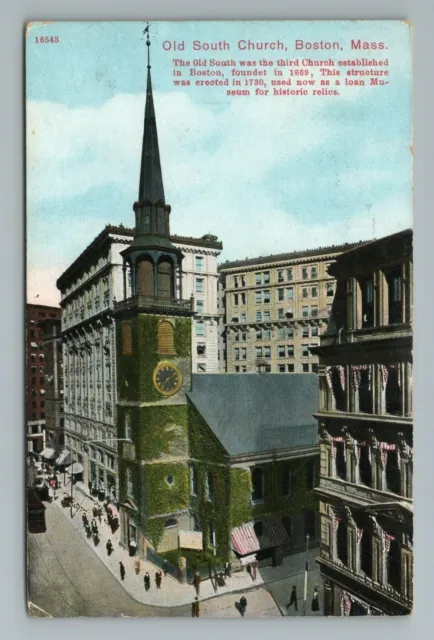 Old South Church Boston Massachusetts Postcard Antique