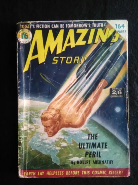 AMAZING STORIES Science Fiction Magazine No.2 Vintage 1950s British Edition GOOD