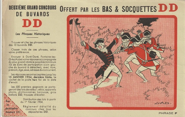 F20 ANCIEN BUVARD DEVINETTE  Offert par Mi-Bas et Soquettes DD Doré Doré