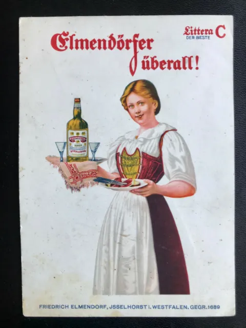 AK Litho (330) Werbung für Elmendörfer Korn Isseldorf i. Westfalen um 1925