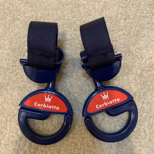 Cerbiatto Set of 2 Baby Stroller Hooks 360 Degree Spin Loop Closure 2kg Weight