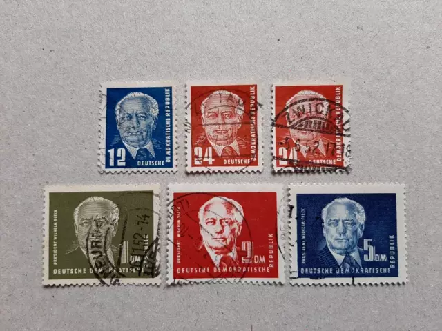 DDR Briefmarken 1950, Mi.-Nr.: 251 - 255, Wilhelm Pieck I, gestempelt, geprüft !