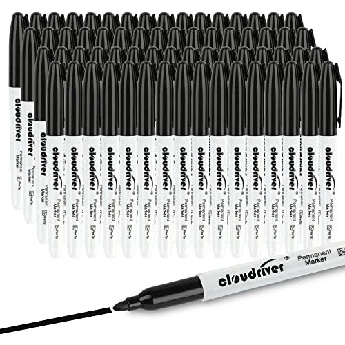 Permanent Markers, 148 Pack Black Permanent Markers Set, Fine Point, Bul