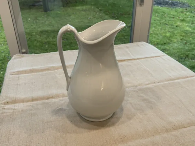 Antique T. & R. Boote Burslem Senate IV 26 White Pitcher Ironstone 1800s