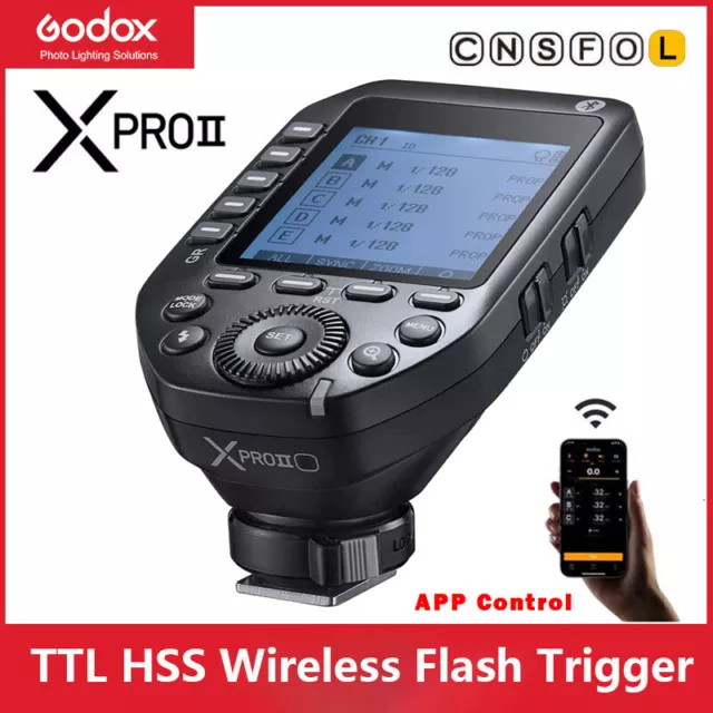 Disparador de flash inalámbrico Godox XPRO II XPROII TTL 1/8000s HSS para Fuji Sony Leica