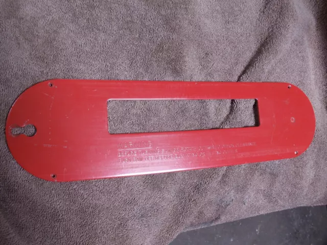 Craftsman 113 Table Saw DADO Insert 13-15/16" X 3-3/4"  1-1/4"  X 7" Throat.