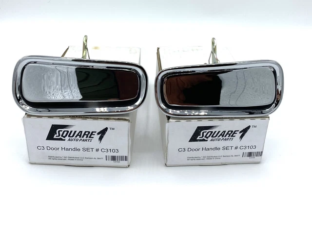 PAIR Chrome Exterior Door Handle Handles SET FOR 69-82 C3 CORVETTE STINGRAY
