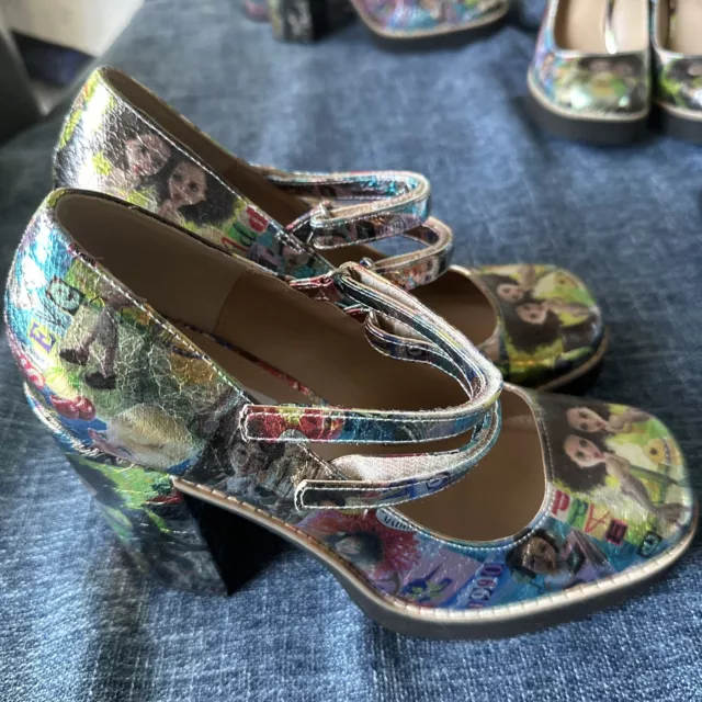 STEVE MADDEN WOMENS Shoes Size 10 Twice Mary Jane Platform Cosmic Foil ...