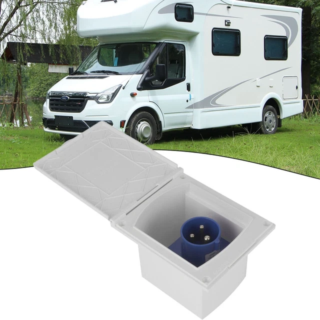 Couvercle De Trappe Pour Cordon D’alimentation Camping-car – Blanc, Rond, En PE, Rangement étanche