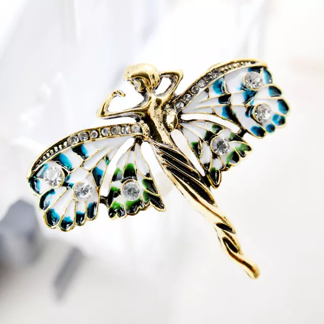 Vintage Art Nouveau Style Fairy Nymph Brooch Shawl Pin Pendant Jewellery