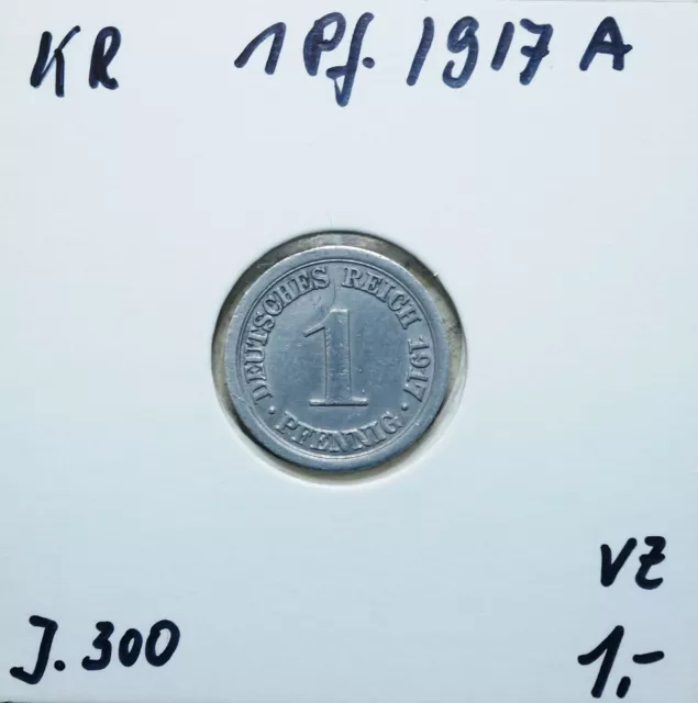 Kaiserreich, 1 Pfennig 1917 A