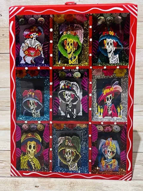 Nicho Mexicano De Catrinas Mexican Sugar Skulls Shadow Box