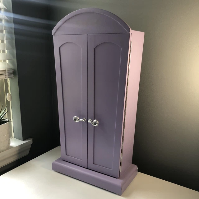 American Girl Doll Purple Wardrobe / Armoire with Working Computer