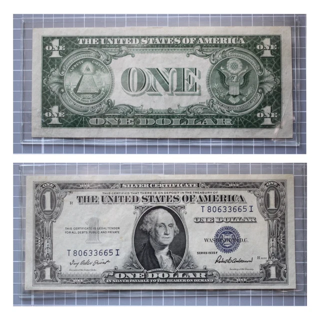 Series 1935 F $1 One Dollar Silver Certificate Note Blue Seal T80633665I